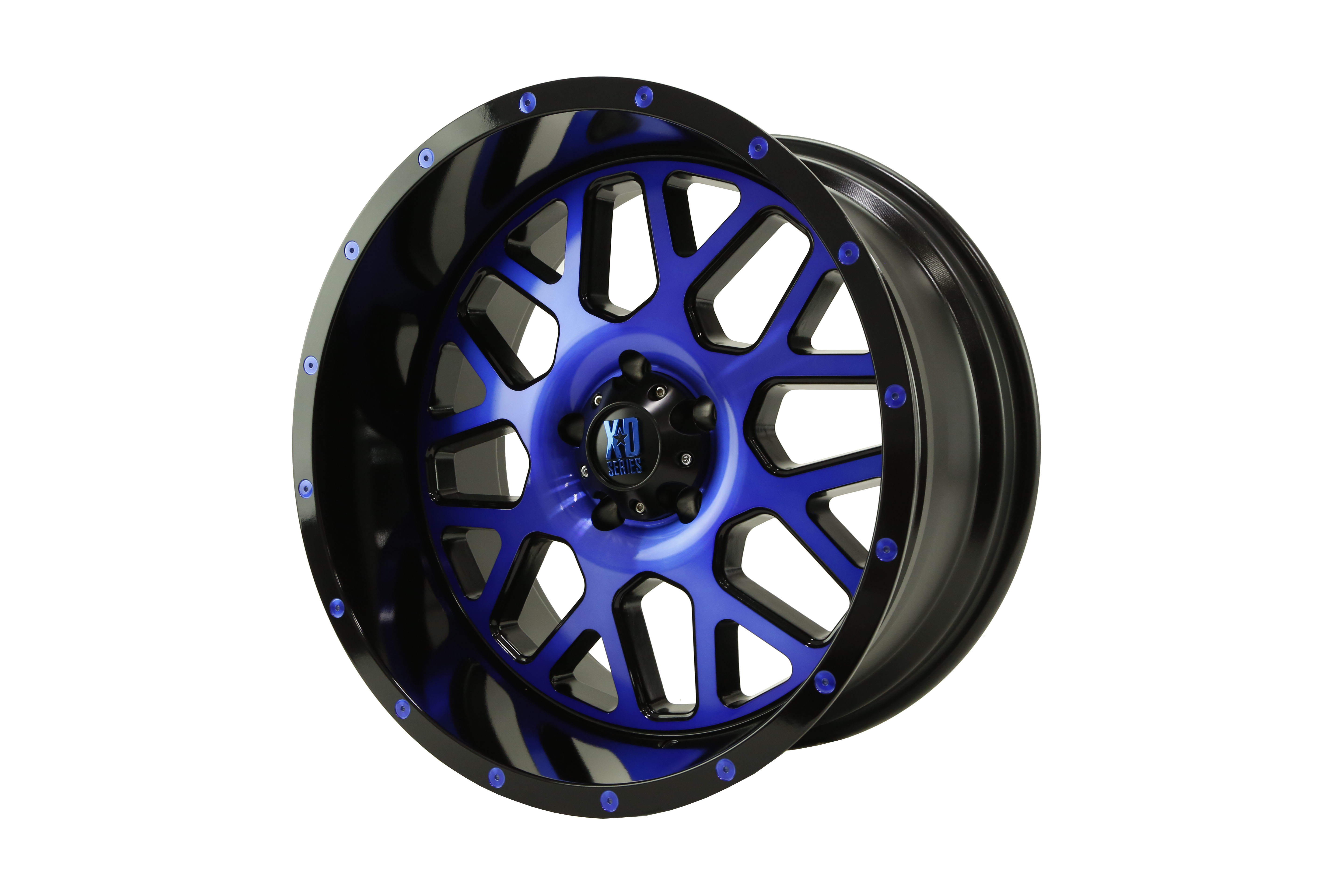 XD Series Grenade Wheel 20x10 5x5 24mm Offset Satin Black w/ Blue - JT/JL/JK