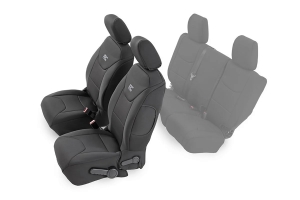 Rough Country Neoprene Front Seat Covers - Black  - JK 2013+ 4Dr