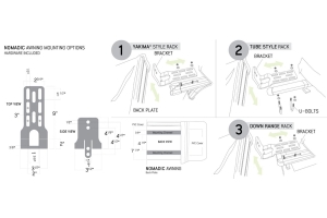 Overland Vehicle Systems Nomadic 270 LT Awning Brackets