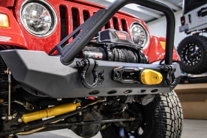 Crawltek Pyro Mid-Width Front Bumper w/ Flat Top Stinger - CJ/YJ/TJ
