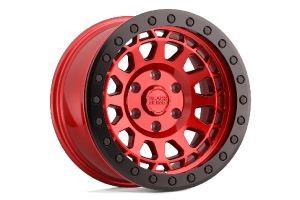 Wheel Pros Primm Series Beadlock Wheel 17X8.5 5X5 -38mm Offset Candy Red w/ Black Bolts - JK/JL/JT