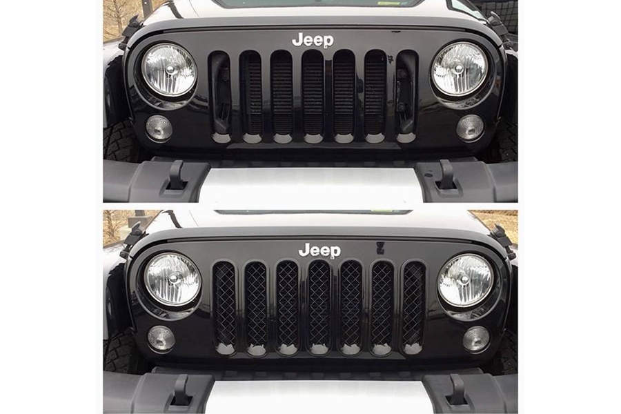Black Horse Off Road D Overlay Grille Guard Kit, Black  - JK