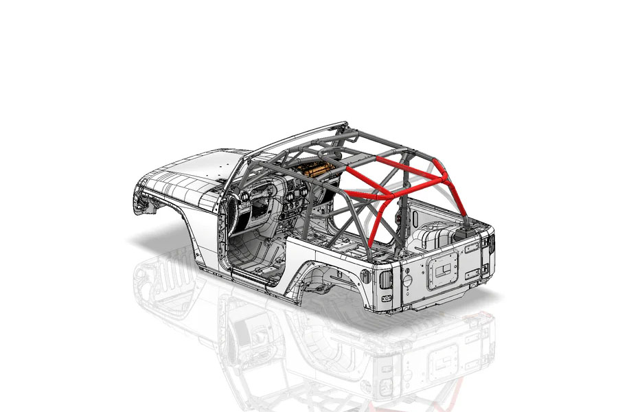 Motobilt Rear Seat Upper Tube Kit Add-On for Door Roll Cage System - JK 2DR