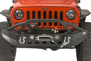 Fishbone Offroad Front Full-Width Winch Bumper w/ LEDs  - JK 