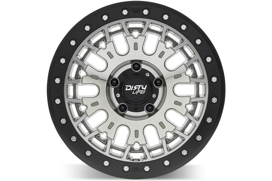 Dirty Life DT-3 9317 Series Beadlock Wheel, 17x9 5x5 -12mm - Machined - JT/JL/JK