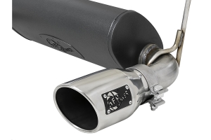 AFE Power Rebel Series 2.5in Dual Cat Back Exhaust System, Polished Tip - JL 4Dr 3.6L