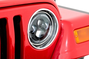 Rough Country 7in DRL Halo LED Headlights   - TJ
