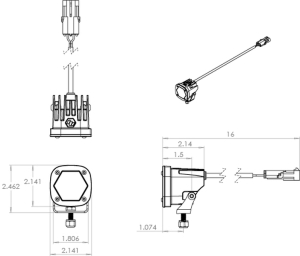 Baja Designs LED Light Pods S1 Pair Spot Laser