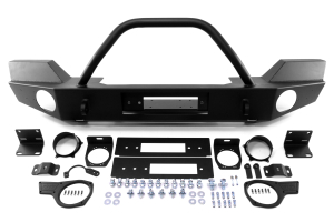 Warn Elite Series Front Bumper w/Tube Grille Guard Black - JK