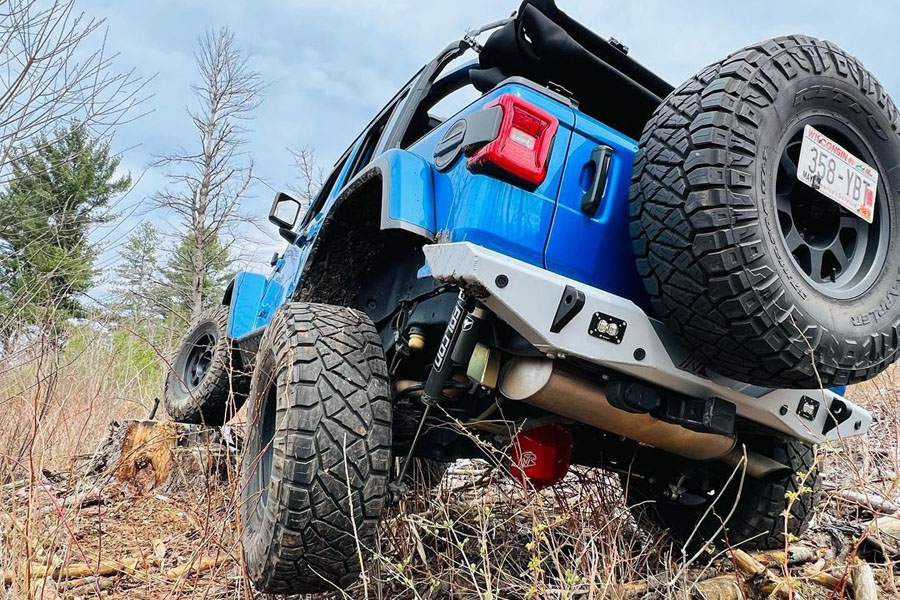 Next Venture Motorsports Featherweight Series Aluminum Rear Bumper w/ Backup Sensor Cutouts - Bare - JL