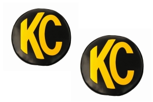 KC HiLites 6in Round Vinyl Cover - Black/Yellow