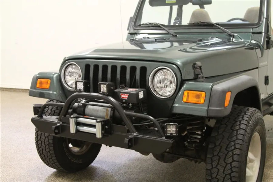 Rock Hard 4x4 Narrow Width Legendary Front Bumper w/ Straight Up Hoop & Tube Extensions  - LJ/TJ/YJ/CJ