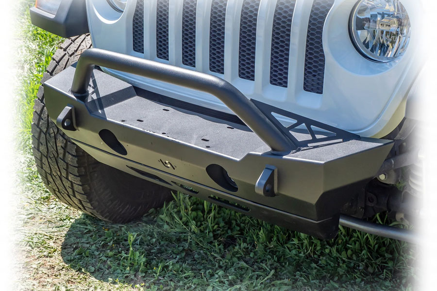 Turn Offroad Front Bumper w/ Welded-On Bull Bar & Skid Plate - JK/JL/JT
