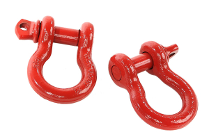 Rugged Ridge D-Ring Shackles 3/4in Red