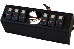 sPOD 6 SWITCH 2-1/16IN DIA. EMPTY GAUGE HOLE WITH DUAL LIT LED SWITCHES RED - JK
