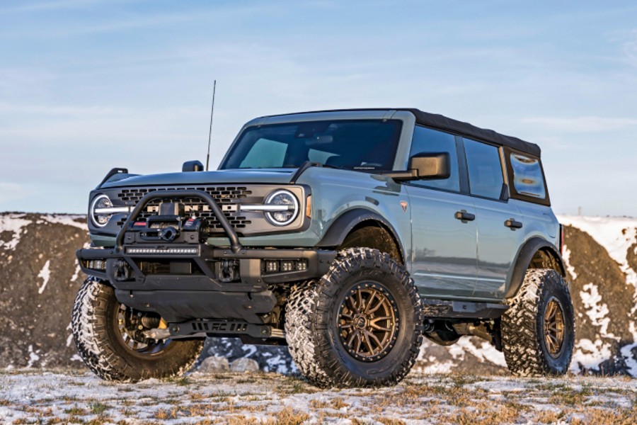 Rough Country Triple 2in Cube Fog Light Mount Kit, Black, Pair - Bronco 2021+