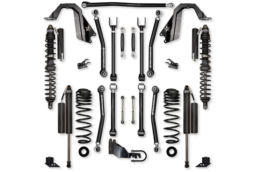Rock Krawler 4.5in Adventure X Coilover 'No Limits' Mid-Arm Lift Kit - Stage 1 ( Part Number: JL45AXMNL-2CS)