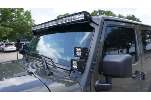 Road Armor Defender Windshield Light Mount w/ 2 Lower Mounts - Texture Black - JK 