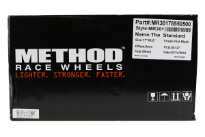 Method Race Wheels 301 Standard Series Wheel 17x8.5 5x5 Matte Black - JT/JL/JK