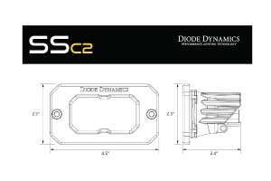 Diode Dynamics SSC2 2IN Sport Flush Mount LED Fog Pair, WBL