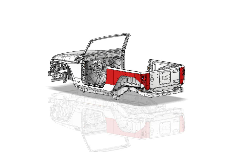 Motobilt Corner Armor 10in Stretch w/ Tail Light System - Drop Tailgate - JK 2DR