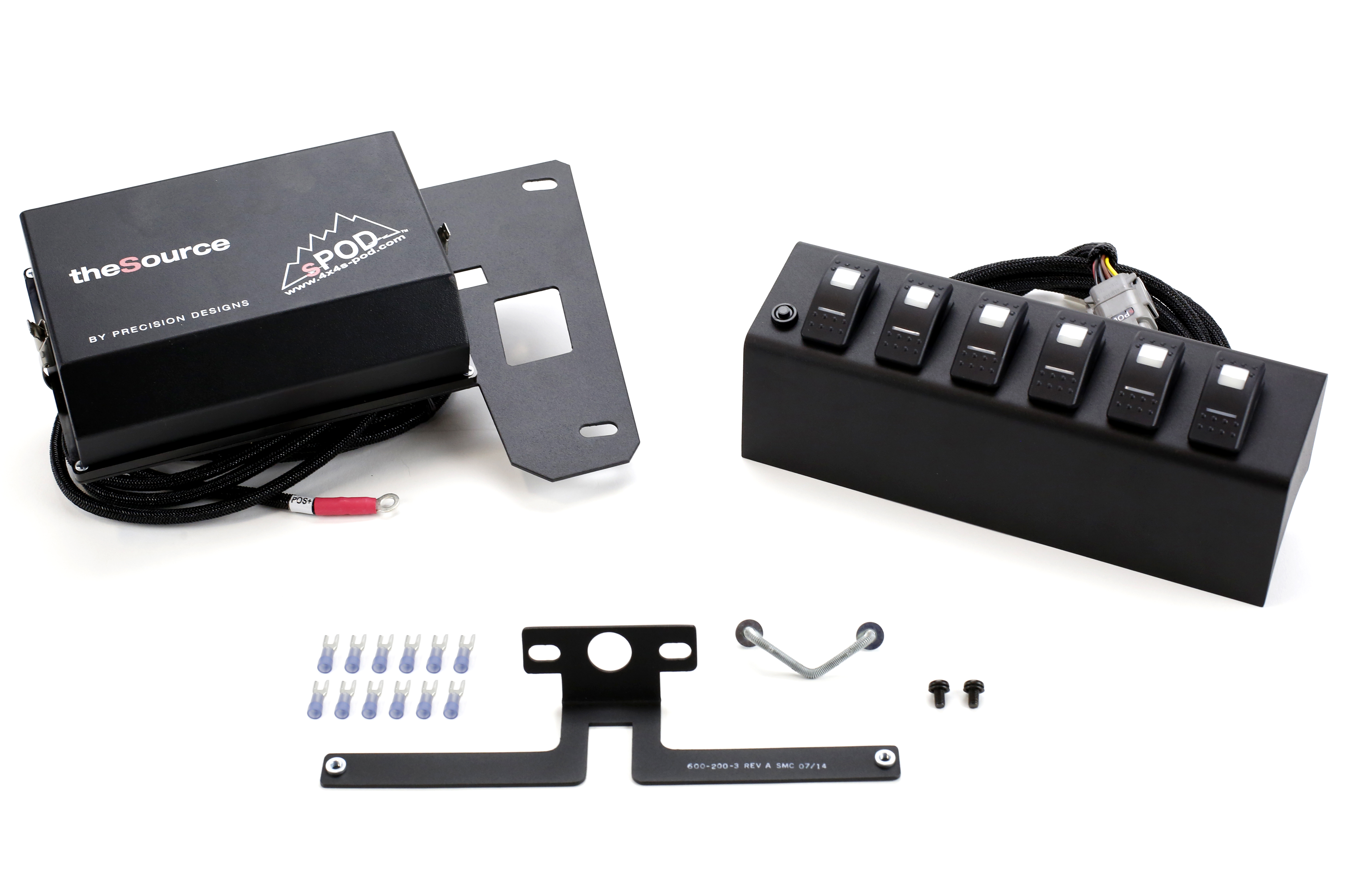 SPOD 6 SWITCH SYSTEM WITH DOUBLE LED LIGHT CONTURA ROCKER SWITCHES & SOURCE SYSTEM Green - JK