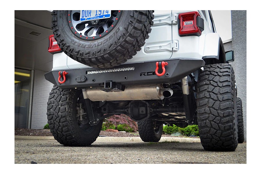 Ace Engineering Halfback Rear Bumper w/ Provisions for Light and Backup Sensors - Texturized Black - JL