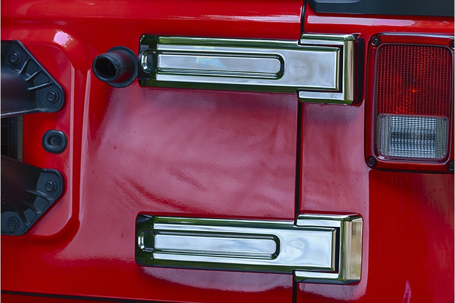 Kentrol 4-Pieces Tailgate Hinge Overlay Kit - Polished Silver  - JK 