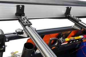 Overland Vehicle Systems Nomadic 180 Awning w/ Bracket Kit and Extended Poles - Dark Gray 