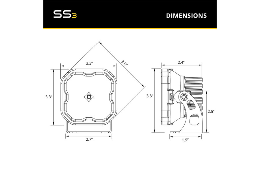 Diode Dynamics SS3 Pro Infrared LED Pod Single, 940nm