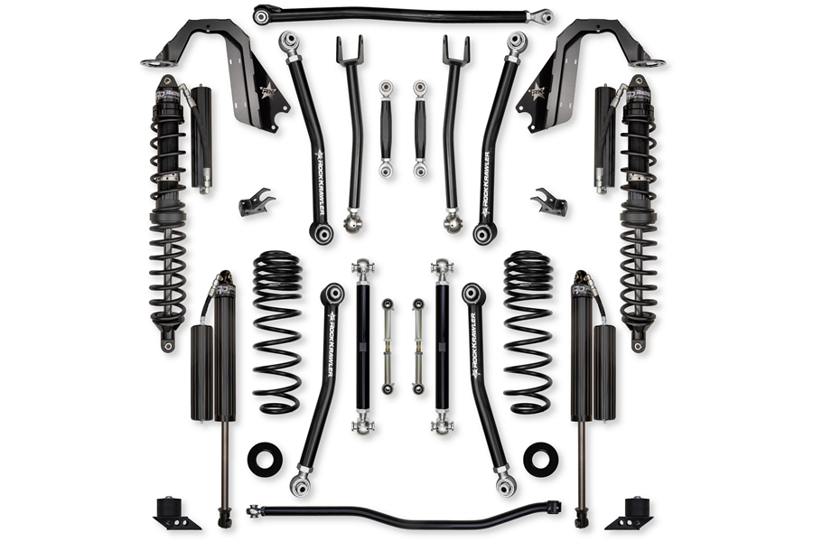 Rock Krawler 3.5in X-Factor Coilover 'No Limits' Mid-Arm Lift Kit - Stage 1 ( Part Number: JL35NL-392CS)