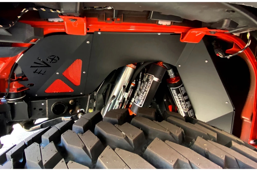 Evo Manufacturing Front Vented Aluminum Inner Fenders - Black - JT/JL