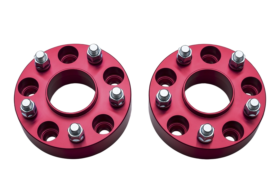 Rugged Ridge 1.5in Wheel Spacers, 5x5 - Red - JT/JL