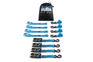 Borne Off-Road Heavy-Duty Ratchet Tie-Down Kit, 4-Pack, Blue