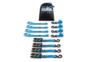 Borne Off Road Heavy-Duty Ratchet Tie-Down Kit, 4-Pack, Blue