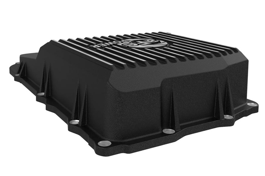 aFe POWER Pro Series Transmission Pan w/ Machined Fins - Black - JL 2.0/3.0L and 21-23 JT Diesel