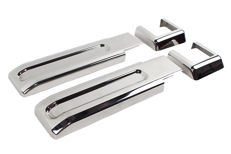 Kentrol 4-Pieces Tailgate Hinge Overlay Kit - Polished Silver  - JK 