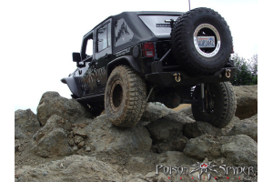 Poison Spyder RockBrawler Rear Bumper w/Tire Carrier and Shackle Tabs Bare - JK