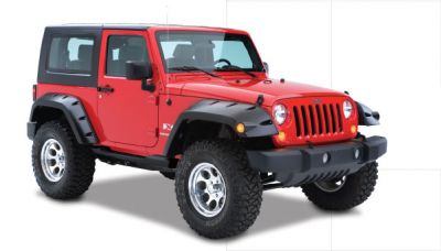 Bushwacker Extended Coverage Pocket Style Fender Flares Front Matte Black - JK