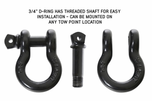 Overland Vehicle Systems 3/4in Recovery Shackle, Black