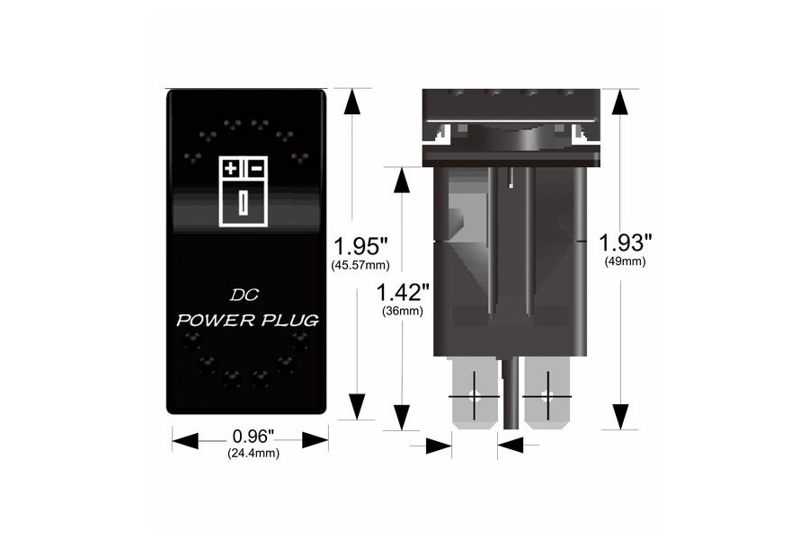 Bulldog Winch Rocker Switch - DC Power Plug 