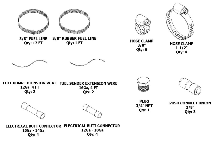 Motobilt EVAP and Fuel Line Modification Kit for Rear Mounted Fuel Tank - JK 2012-18