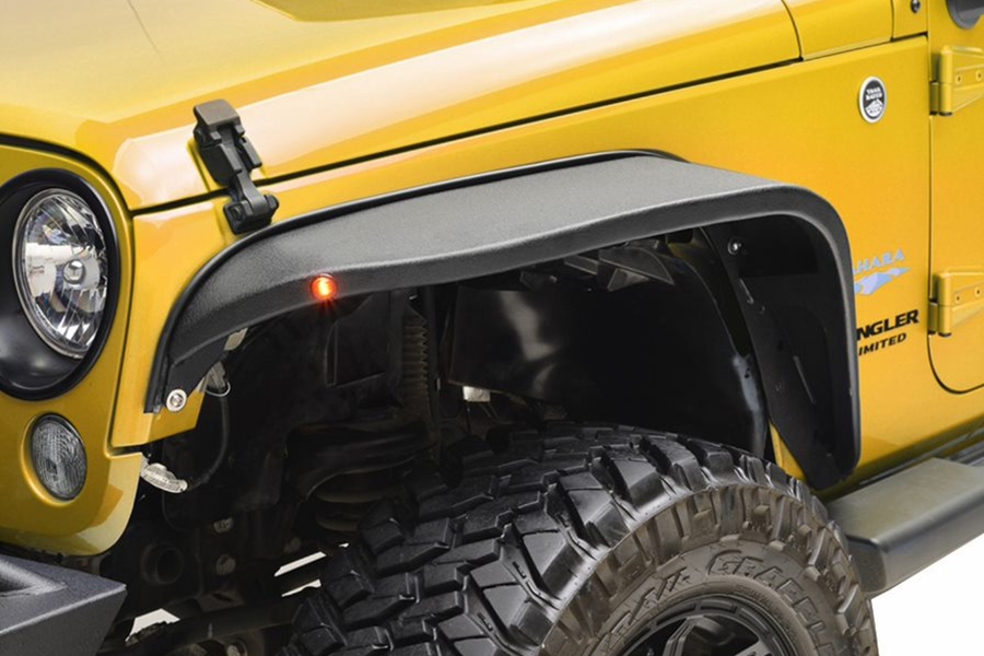 Paramount R-5 Canyon Offroad Fender Flares - Front, 8.75in Width w/LEDs - JK