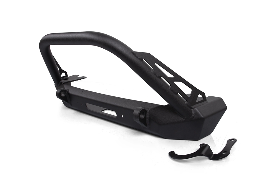 Crawltek Inferno Front Winch Bumper w/ Flat Top Stinger - Black - JK 