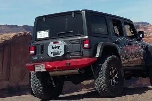 M.O.R.E. Rock Proof Rear Bumper with Clevis Mounts, Powder Coating Textured Black with Clevis Mounts, JL - JL
