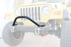 Rock Hard 4x4 Shorty Winch Guard with Light Tabs bolt on - Jeep Rubicon  2004-2006 | RH-4015