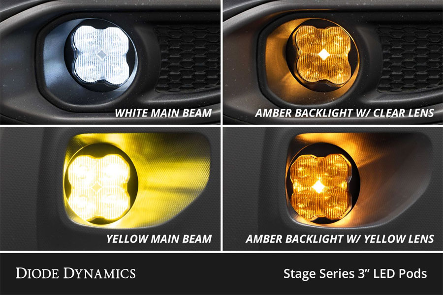 Diode Dynamics SS3 Pro Type M LED Light Kit, ABL Yellow - SAE Fog