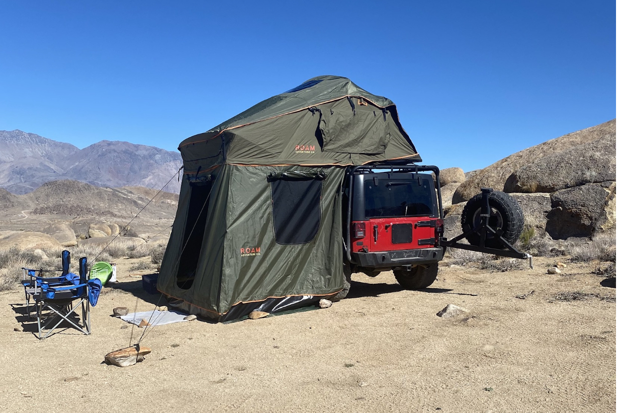 User Media for: Roam Vagabond XL Rooftop Tent - Forest Green/Hyper Orange