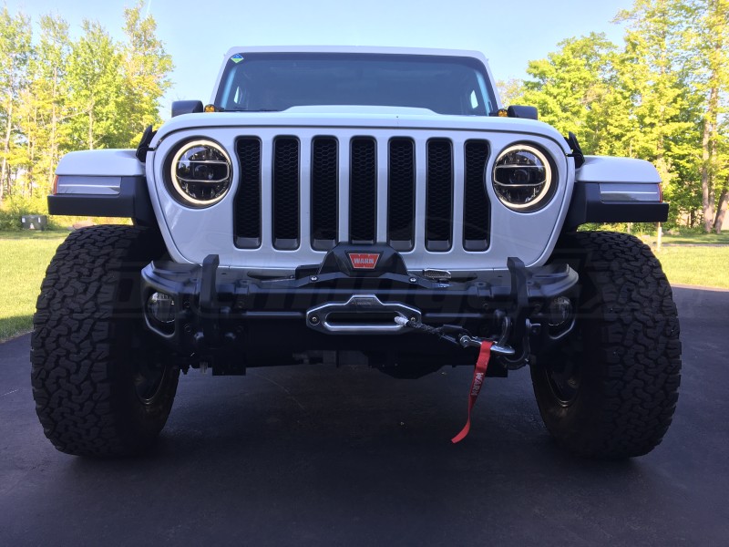 Rugged Ridge Arcus Front Stubby Bumper w Winch Tray and Tow Hooks ...