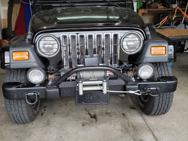 Rock Hard 4x4 Shorty Winch Guard with Light Tabs (bolt on) (Part Number: RH-4015) User Media for: Rock Hard 4x4 Shorty Winch Guard with Light Tabs (bolt on) - CJ/YJ/TJ/LJ